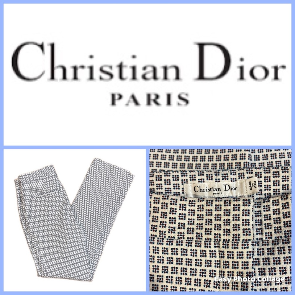 Christian Dior Paris Printed Skinny Leg Pants, size 2